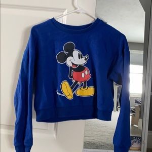mickey mouse cropped crew neck